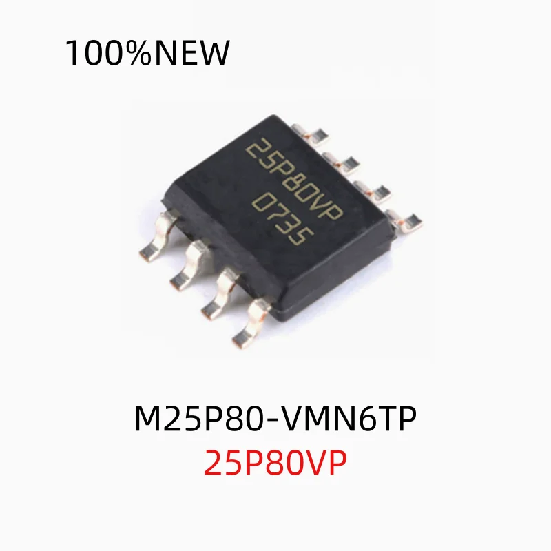 (5Pcs) 100% New M25P80-Vmn6Tp 25P80Vp Sop-8 Memory Chip Ic
