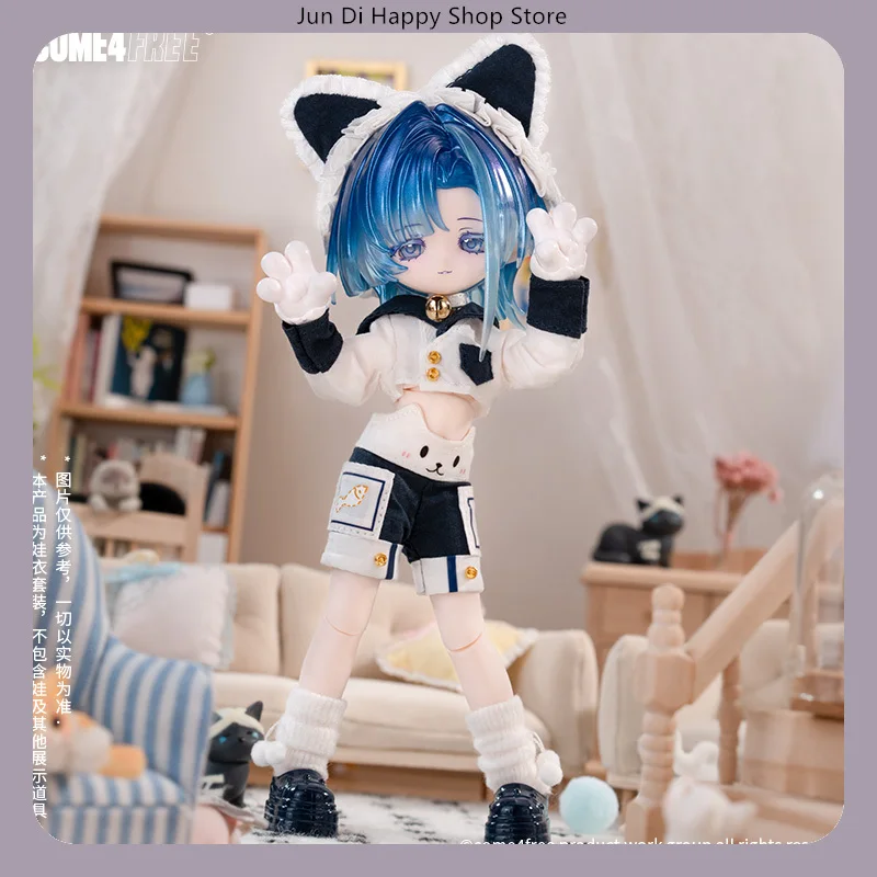 

COME4FREE 1/12 Одежда для кукол BJD, повседневная серия, платье «Кунжут Мяу», комплект одежды для куклы OB11