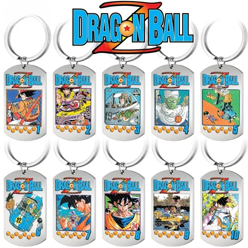 

Dragon Ball Z Anime Titanium Steel Keychain Goku Vegeta Saiyan Printed Keyring Exquisite decorative gifts for friends