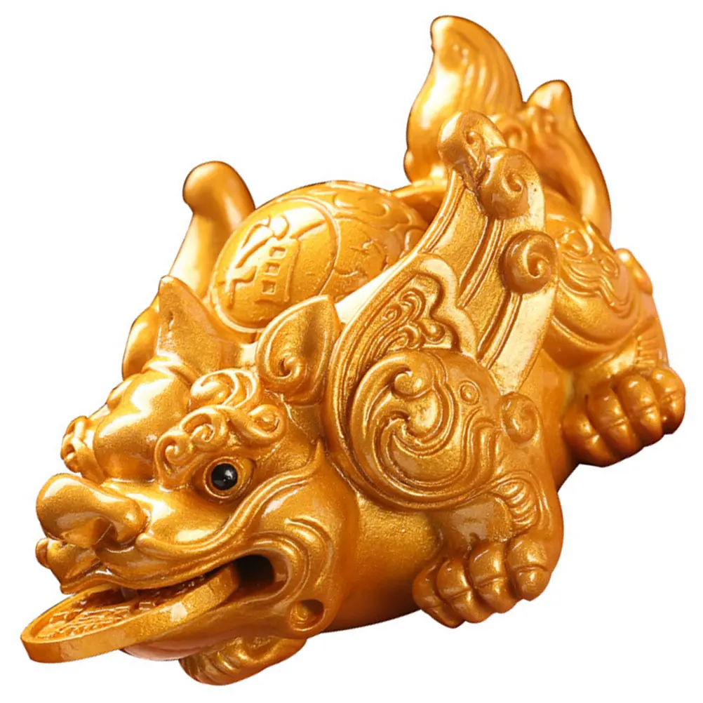 Resin Ancient Animal Color Change Kungfu Tea Pet Wealth Adornment Exquisite Decor Unique Chic Modeling Premium Resin
