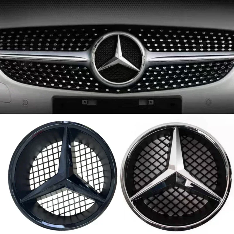 

1X·3D ABS Car Front Grille Badge Cover Star Logo Grid hollowed-out label for Mercedes Benz GLE250 320 350 450 400 500/GLE63/S