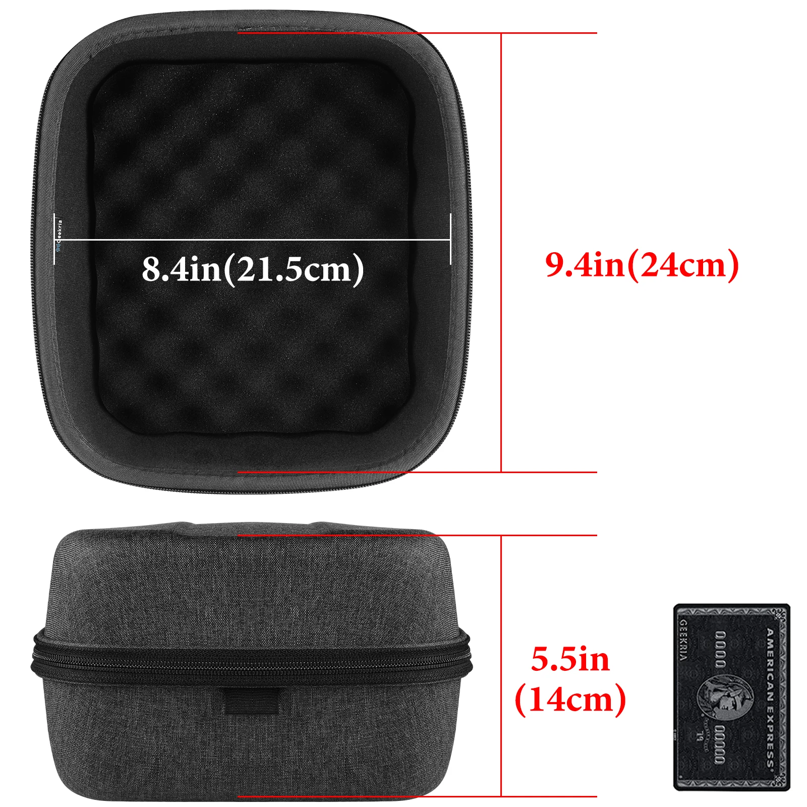 Geekria Kopfhörerhülle für HiFiMAN HE 6se, HE1000, Audeze Maxwell Headset, schützende Hartschalen-Tragetasche mit Kabelaufbewahrung – Detail 2
