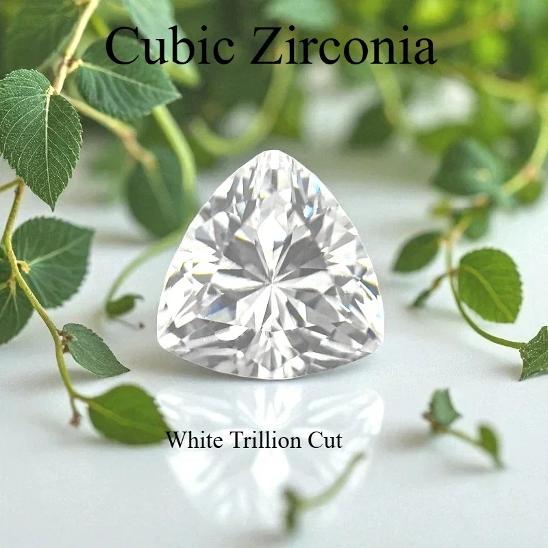 

Cubic Zirconia WhiteTrillion Cut Multiple Size Loose Gemstone For Earrings Pendant Jewelry Diy Making