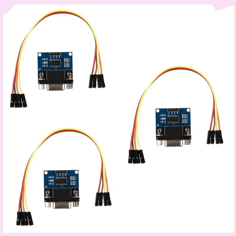 B24B 3X MAX3232 RS232 Serial Port To TTL Converter Module DB9 Connector With 12 Jump Cables