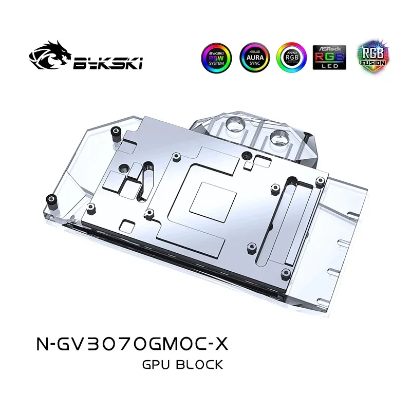 Imagem -04 - Bloco de Água de Bykski Gpu para Gigabyte Geforce Rtx 3070 Placa Gráfica Vga Cooler 12v Rgb 5v Argb Sycn N-gv3070gmoc-x