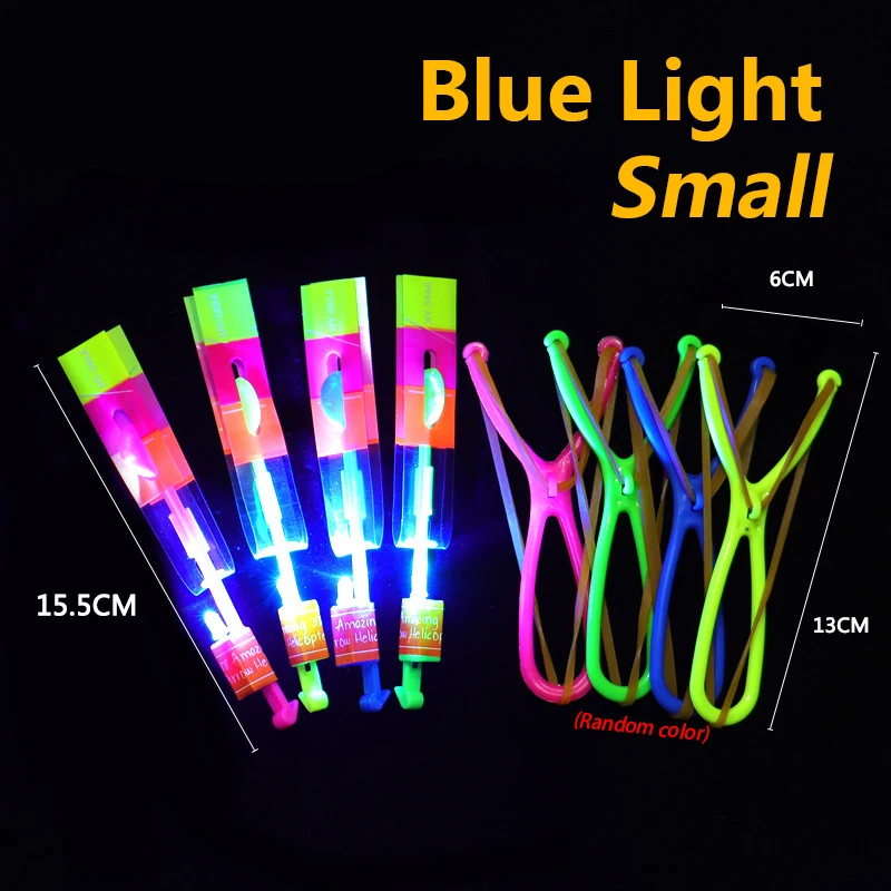 1/10PCS Outdoor Shining Rocket Flash LED Light Luminous Slingshot Bamboo Dragonfly Toys Shine Slingshot Elastic Children Toys