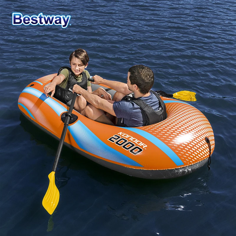 Bestway 61142 Kayak inflable resistente para 1-3 personas, barco de aventura de Rafting de PVC de larga duración para emocionante agua