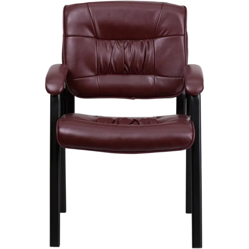 Haeger  LeatherSoft Executive Side Reception Chair with Black Metal Frame