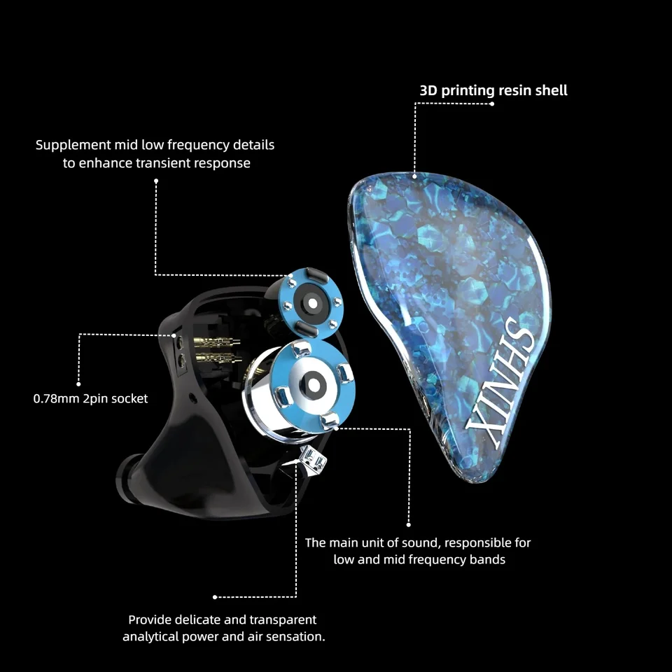 XINHS Nereus Sola HiFi IEM Multi Unit Dynamic Graphene LCP