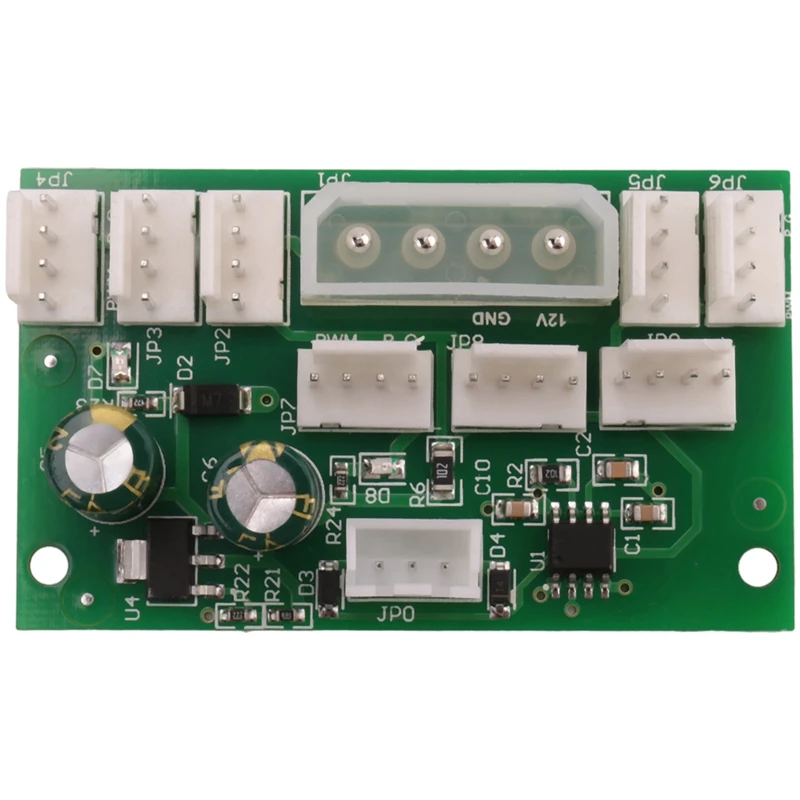 Fan Speed Controller para Mineiro, Controlador PWM, Hub de 8 canais, de alta potência, ventilador violento, regulador de velocidade, 4P Fonte de alimentação, DC 12V