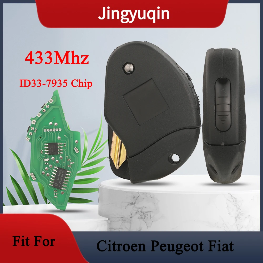 Jingyuqin 433Mhz ID33-7935 Chip 2Buttons Remote Car Key For Citroen Xsara Xantia Jumpy Peugeot Expert 306 Fiat Scudo Folding Fob
