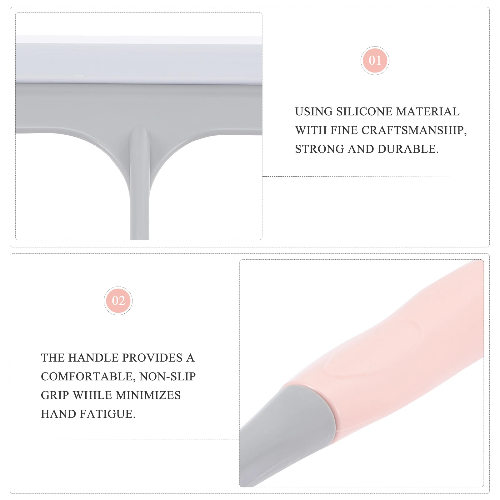 

5pcs Glass Squeegee Long Handle Window Cleaner Tool For Bathroom Shower Door Non-Slip Silicone Scrubber Durable Window Cleaning