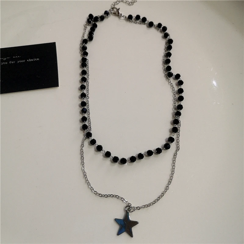 Punk Rock Y2K Black Star Cross Rood Hart Hanger Ghost Claw Choker Collier Mannen Vrouwen Goth Vintage Grunge EMO Accessoires