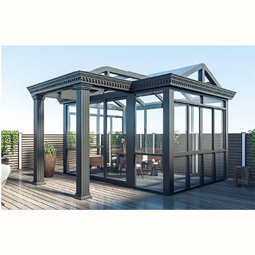 

Foshan Water Island Wholesale Price Customized Modern Style Aluminum Frame Sunroom Commercial Glass Room