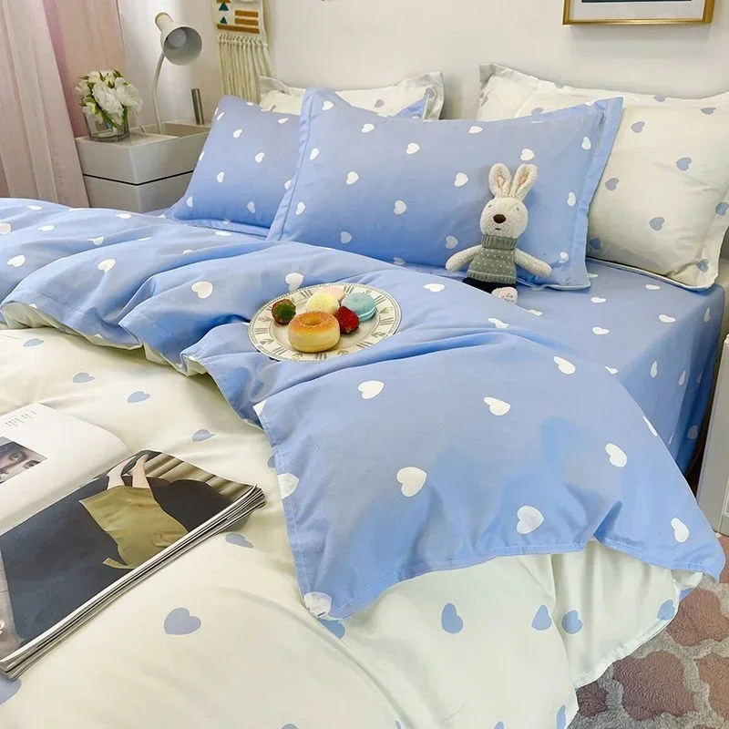 Simple Lattice Bedding Sets Checkerboard Duvet Cover Quilt Cover Flat Sheet For Adults Girls Single Double Bed Linens