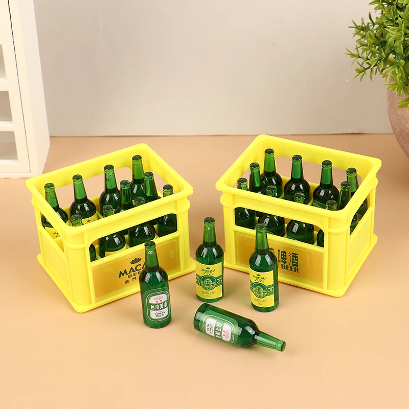 1/12 Poppenhuis Simulatie Bier Trolley Speelgoed Poppenhuis Miniatuur Bier Model Poppenhuis Drankjes Decoratie Accessoires