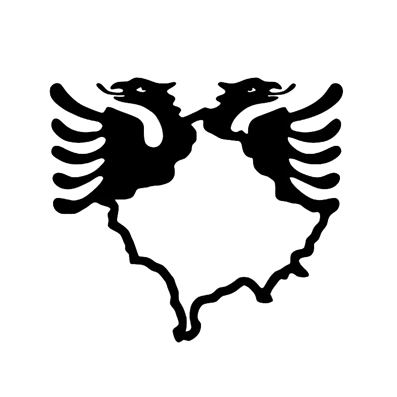 70051# Die-Cut Vinyl Decal Kosovo Map Albania Eagle Car Sticker Waterproof Auto Decors on Truck Bumper Rear Window