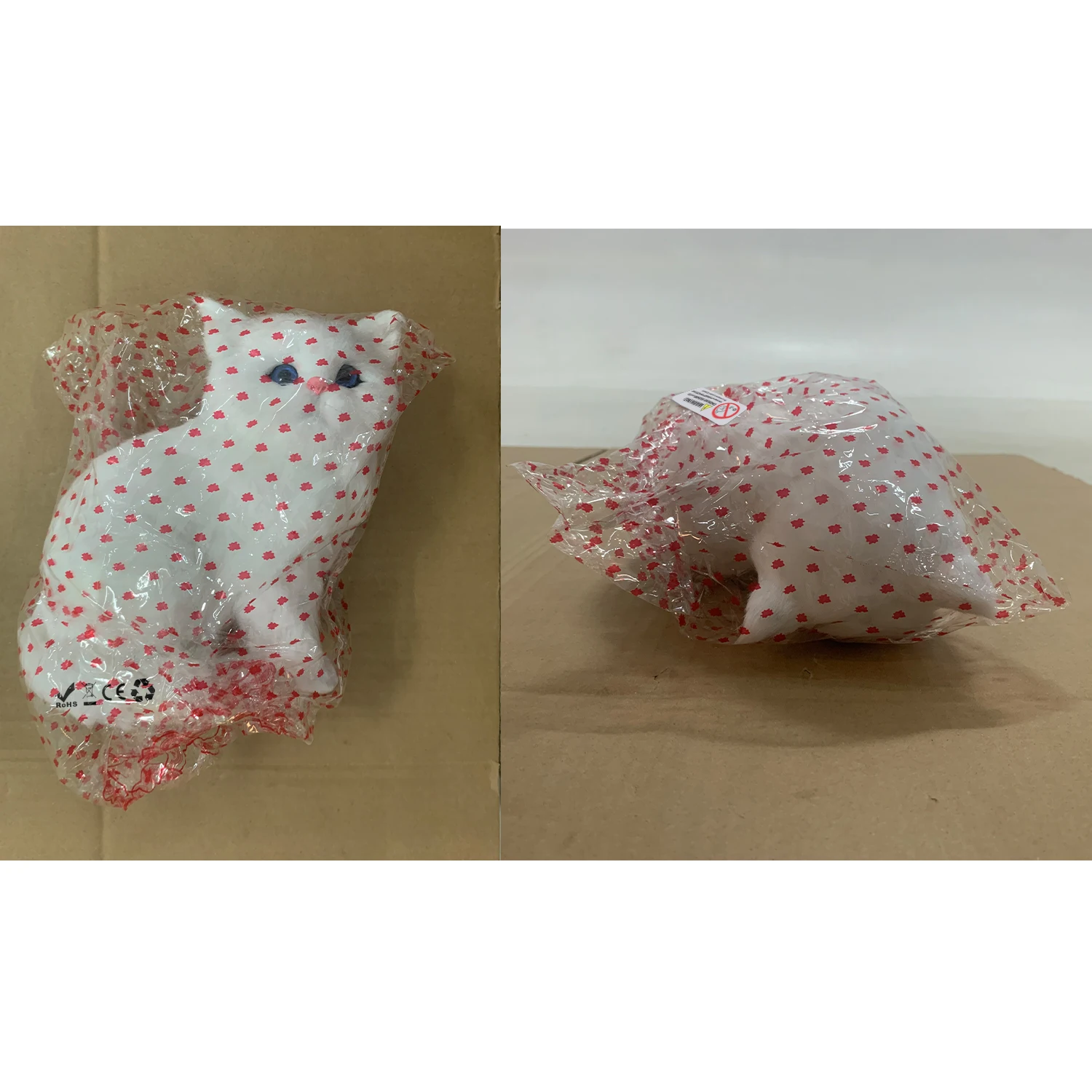 Simulación realista de peluche, gatos persa blancos, juguetes, muñecas de gato, decoración de mesa, niños y niñas