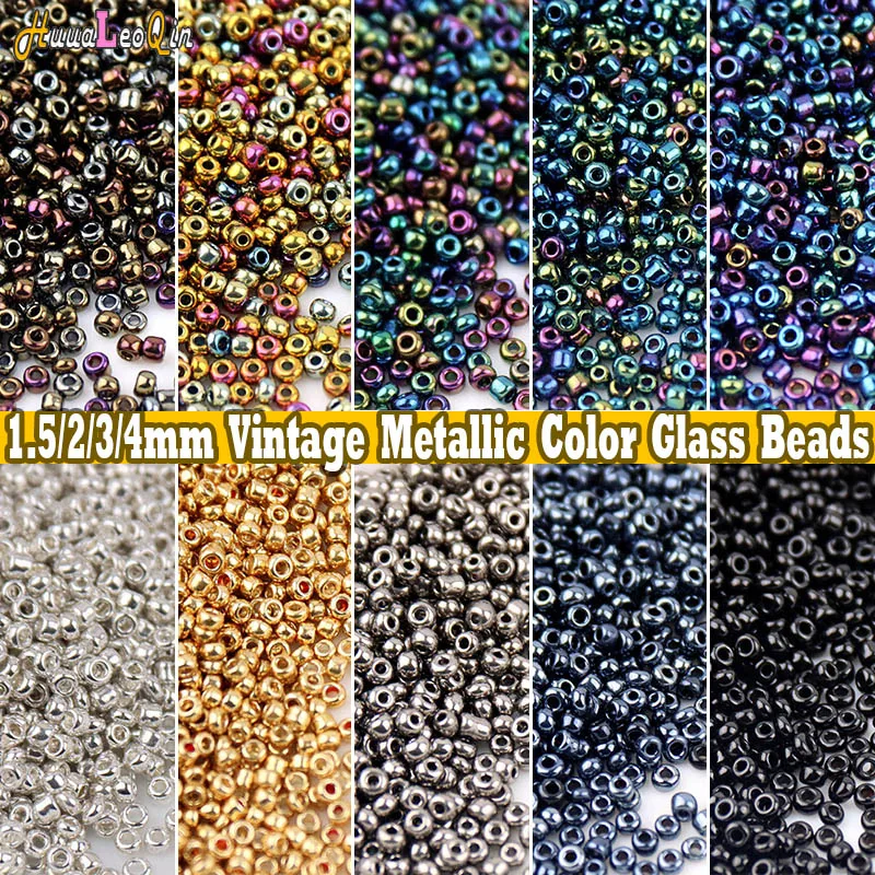 1.5mm 2mm 3mm 4mm Vintage Metaliczne szklane koraliki 15/0 12/0 8/0 6/0 Koraliki do robótek ręcznych Biżuteria DIY Ręcznie robione szycie