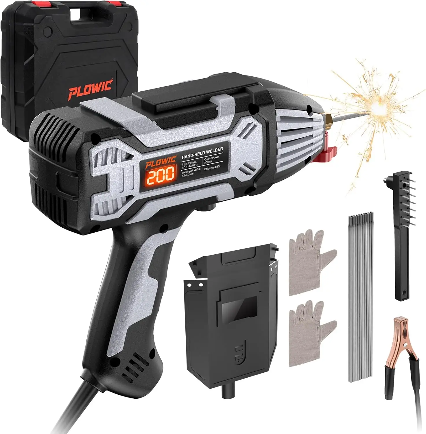 

Портативный инверторный сварочный аппарат IGBT 110В 200А с цифровым дисплеем, функциями горячего запуска и антиприлипания для домашнего использования и DIY