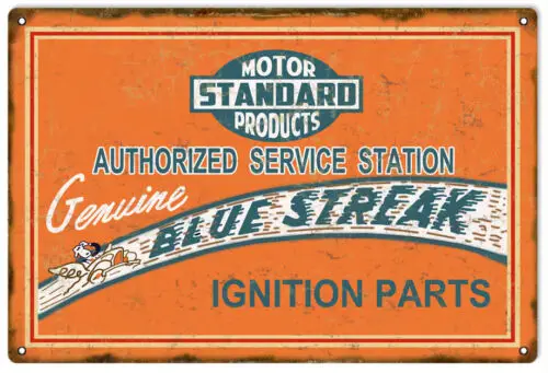 Reproduction Streak Ignition Part Motor Oil And Gas Station Sign