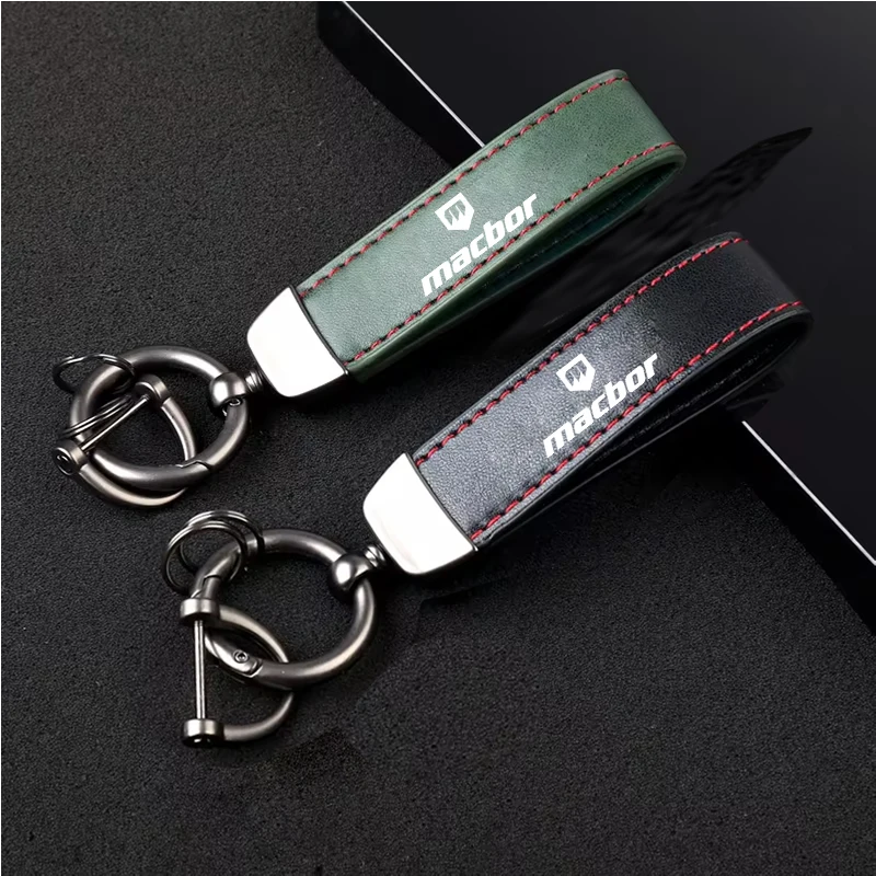 1PCS Motorcycle Metal PU Leather Motorcycle Keychain Ring Accessories For Macbor Montana XR1 XR5 500 Rockster flat 125 Mile 500