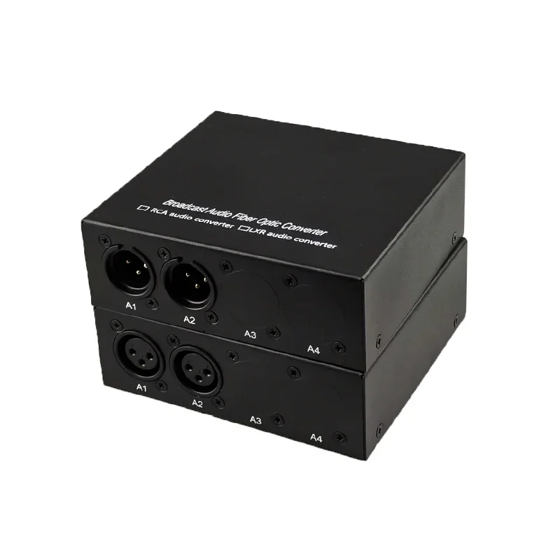Extensores de convertidor de medios de fibra óptica de Audio equilibrado de 2 canales, transmisor y receptor de Audio y fibra óptica XLR equilibrado
