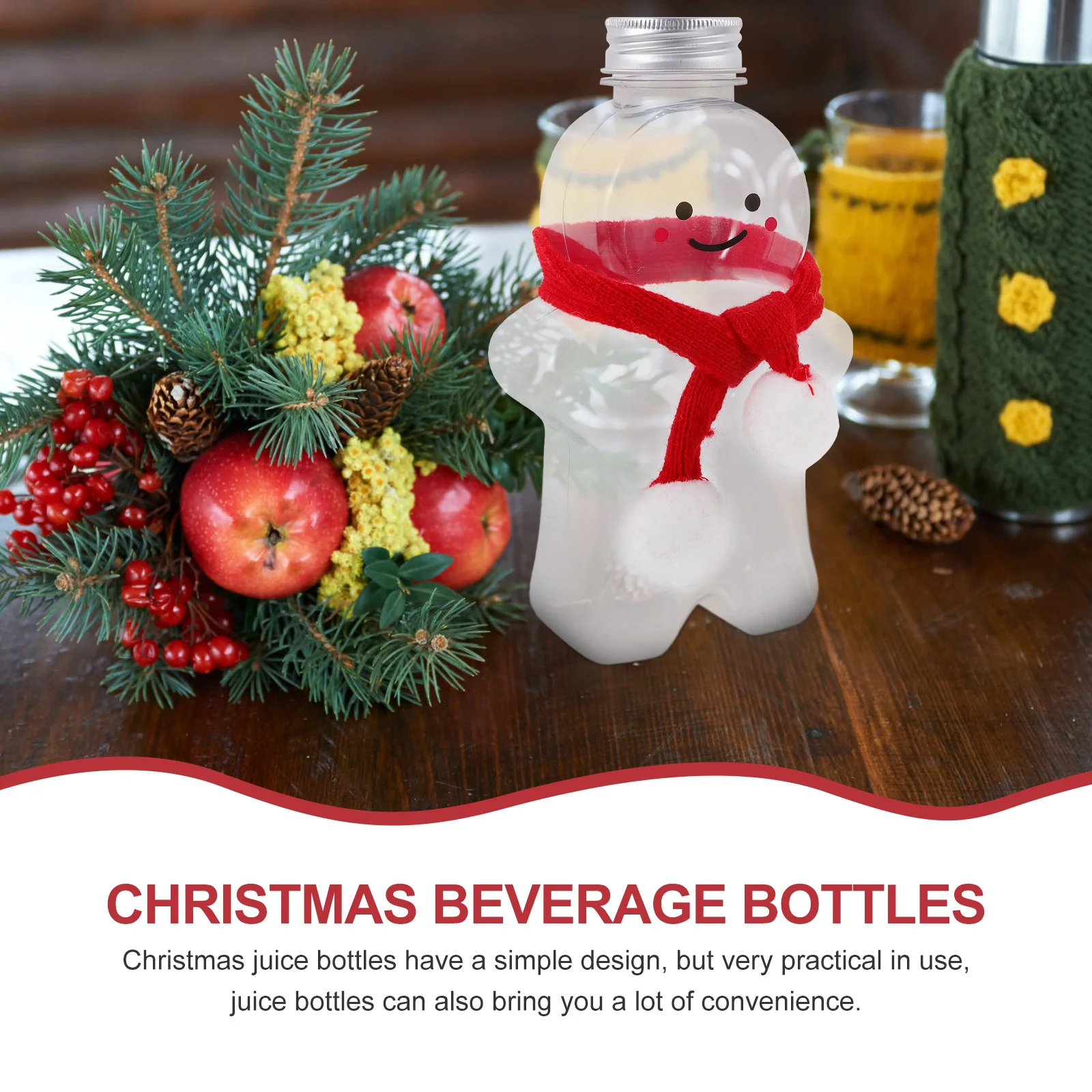 

Christmas Drink Bottle Gingerbread Decor 10 Sets PET Durable Birthday Party Family Gathering C y Jars Storage Container Portable
