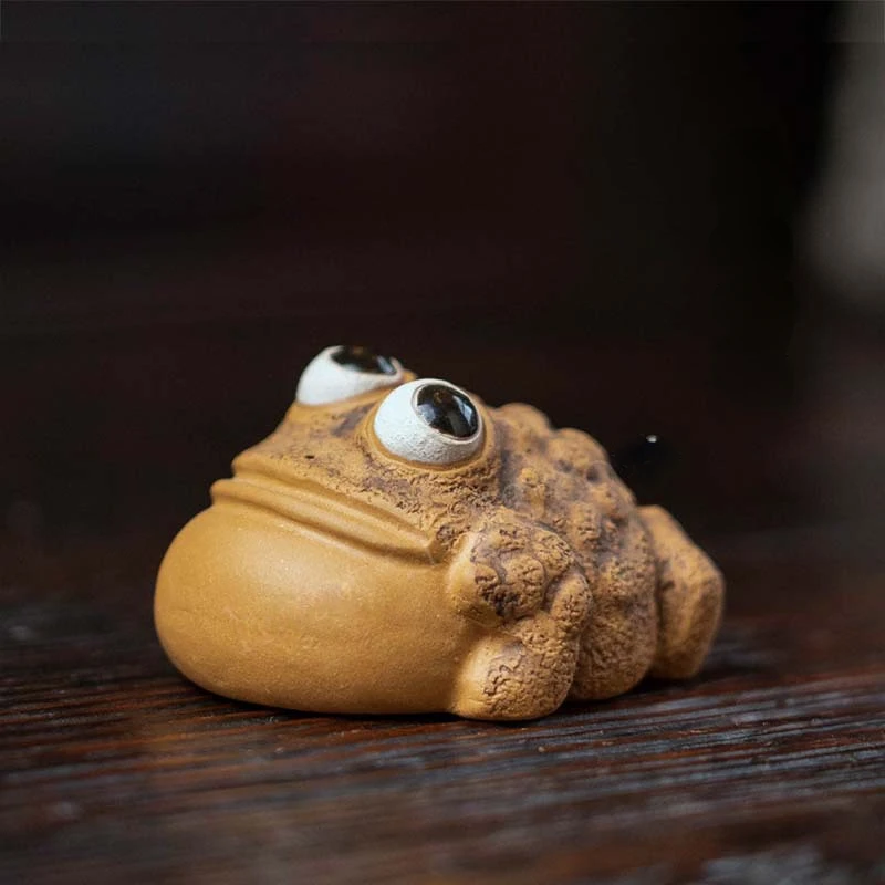 Original Purple Sand Tea Pet Three legged Golden Toad and Pixiu Decoration Sculpture Ceramic Tea Accessories Can Be Nourished