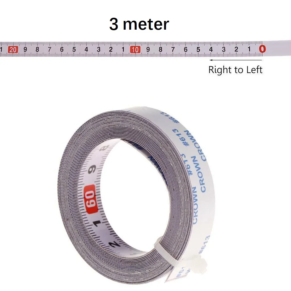 Self-Adhesive Measuring Tape Workbench Ruler 1 2 3 5 Meters Adhesive Backed Tape Measure Metric Scale Rust-Proof Ruler