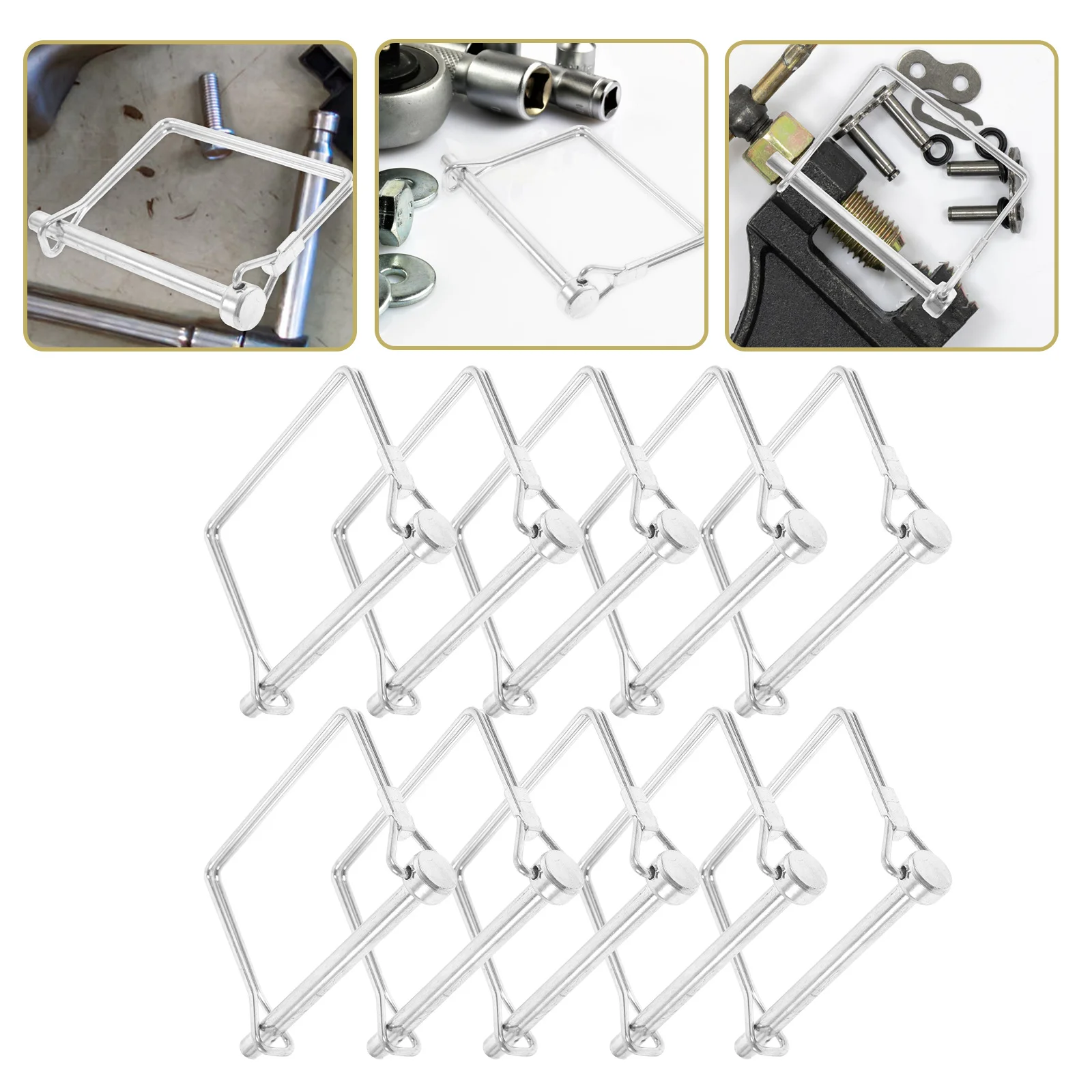 

10Pcs Hitch Pin M6x70 Metal Replacement Safety Coupler Pin Heavy Duty Farm Garden Trailer Lock Heavy Duty Safety Coupler Pins