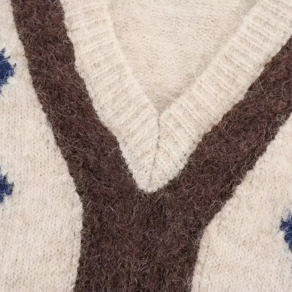 2025 CHIC V-hals Geometrische Plaid Breien Mouwloze Trui Vest Vrouwen Vest Trui Tanks Koreaanse Stijl