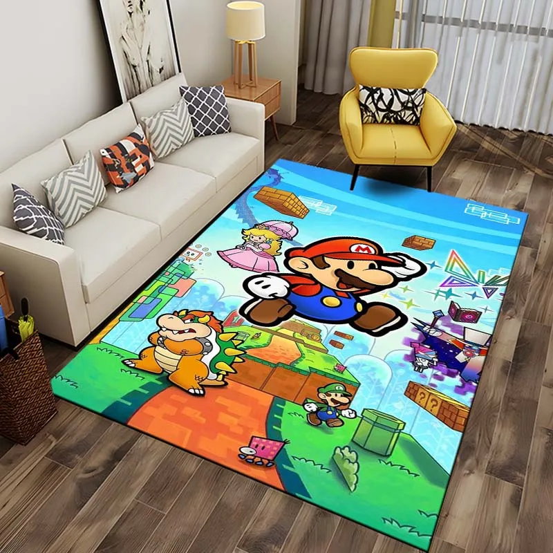 Fashion Game Super Mario Area Rug,Carpet for Home Living Room Children Bedroom Game Room Sofa Kitchen Decor,Non-slip Floor Mat