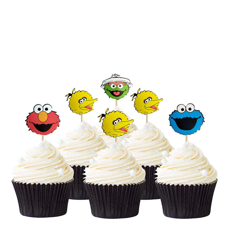 Sesame Elmo inspired cupcake decoration, suitable for Sesame Street themed birthday party cake decoration