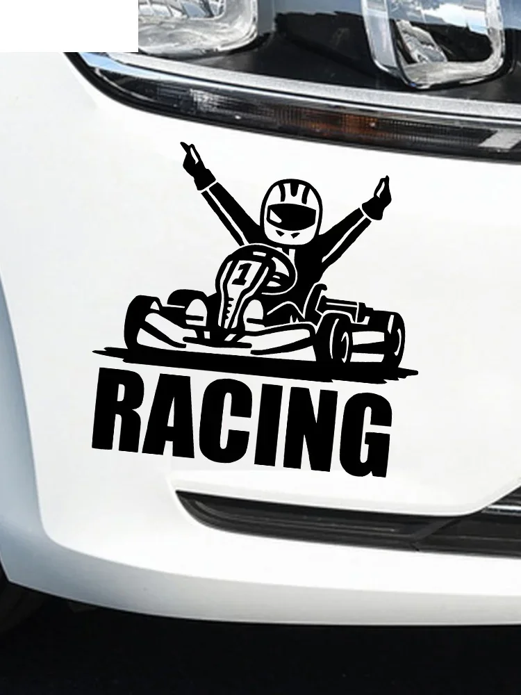 Car Stickers Victory In Rally Checkered Flag Racing Vinyl Decals Car Motorcycle Bumper Body Rear Window Decorative Decals,