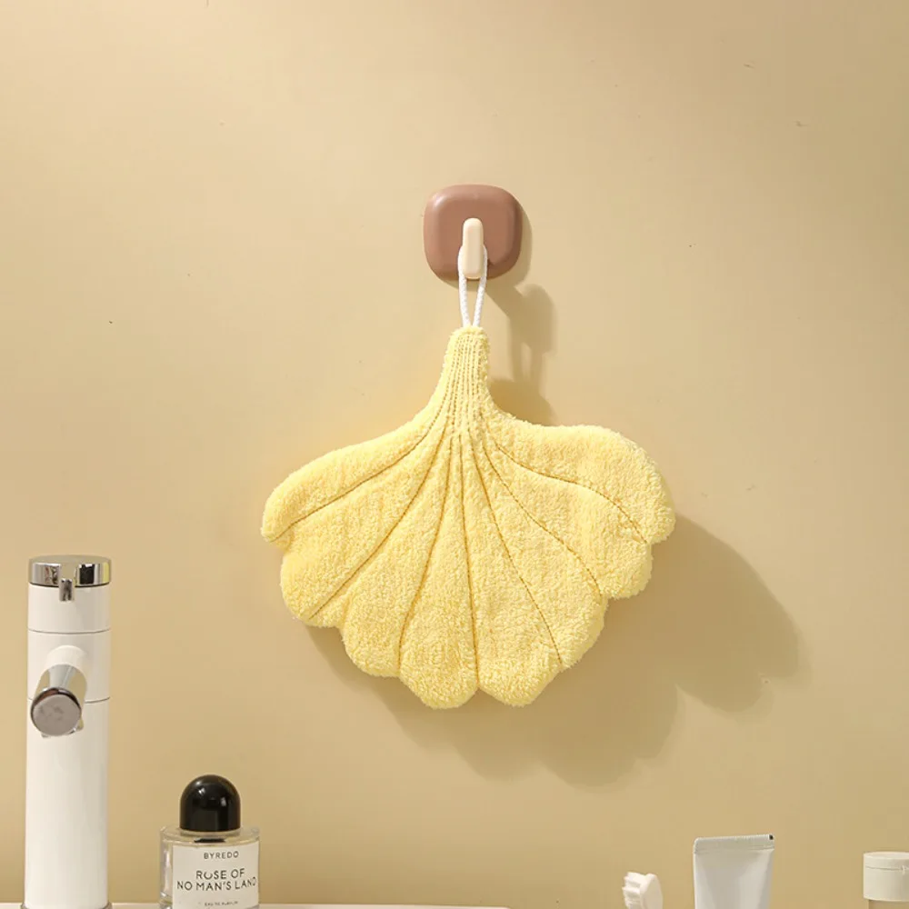 

New Double-layer Leaf Style Hand Towel Thickened Absorbent Hanging Hand Cloth Speed Dry Handkerchief Rag for Kitchen Bathroom
