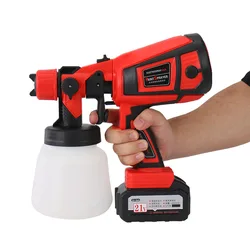 High Pressure Electric Spray Gun HVLP Portable Cordless Paint Sprayer with Lithium Battery Auto Furniture Steel Coating Airbrush