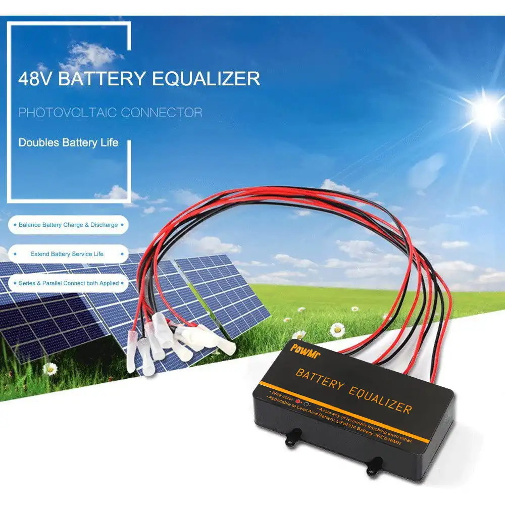 PowMr 48V Battery Equalizer 4S 8S 2.4V/3.6V/6V/9V/12V Lead Acid LiFePO4 NiCd NiMH Battery Balancer Battery Voltage Equalizer for Series Connected Batteries Pack