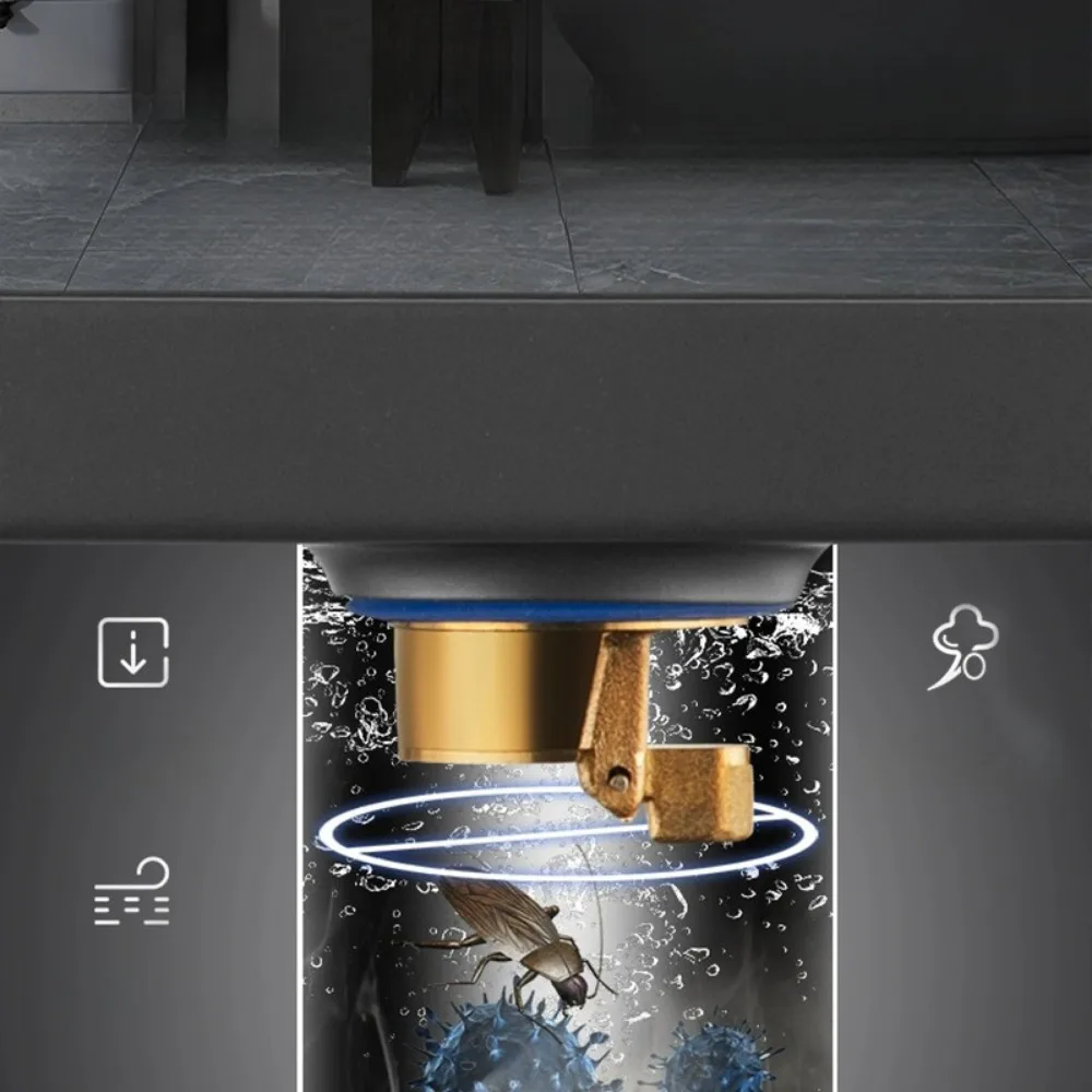 Extremely narrow long floor drain stainless steel bamboo row linear floor drain bathroom bathroom full copper deodorant core