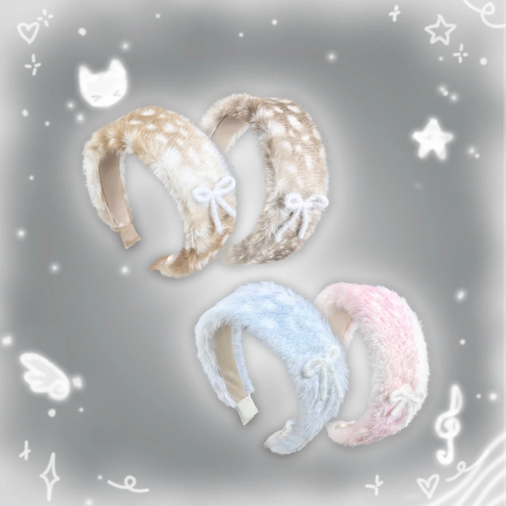

Winter Deer plush headband butterfly gentle Subcultural Harajuku cute girl headband hair accessories gift decoration accessories