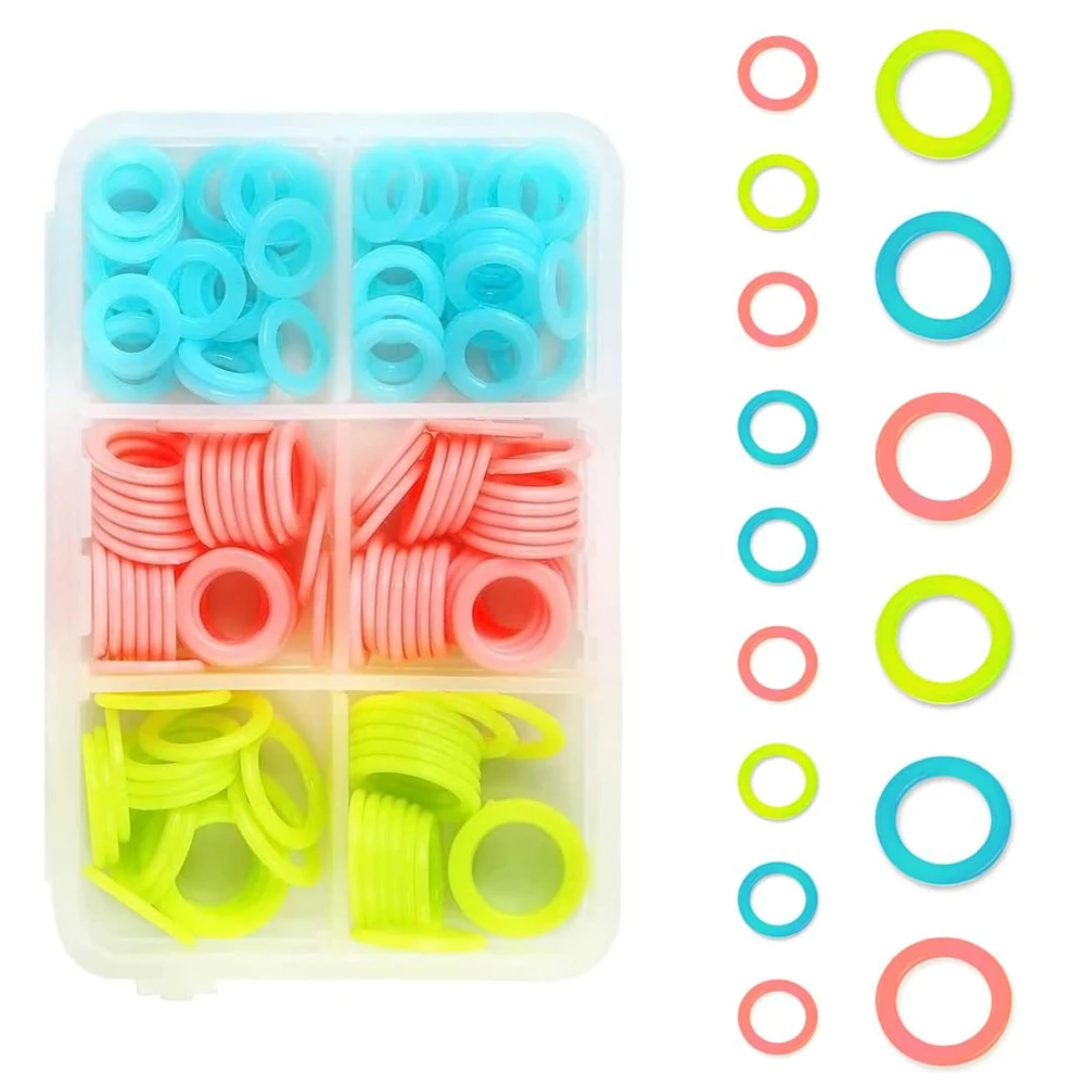 

180Pcs Stitch Loom Knitting Markers Counter Needle Locking Stitch Markers for Crocheting with Storage Box Knitting Accessories