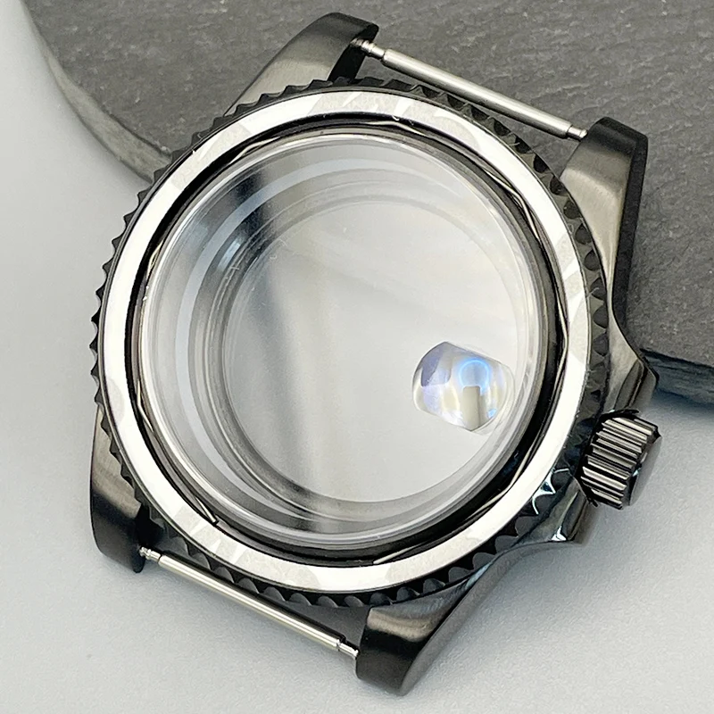 NH35 Watch Case 40mm SUB Cases Sapphire Crystal Glass Transparent Back Cover Fit 7S26 4R NH35 NH36 Movement Watche Accessories