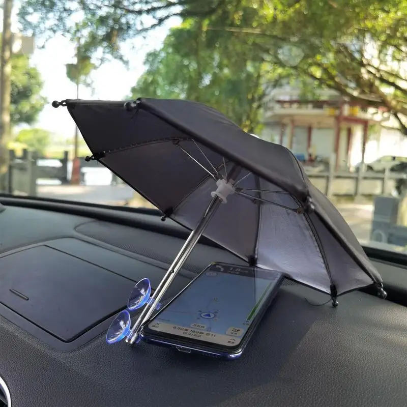 Phone Umbrella Holder Car Navigation Shade Visor For Phone Mini Cute Sunshade Holder Outdoor Sun Umbrella Mobile Stand