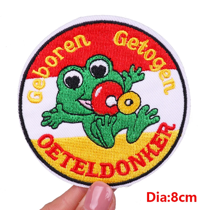 Nieuwe Nederland Oeteldonk Embleem Borduurpatch Opstrijkbare Patches Kikker Badge Carnaval Voor Nederland Patches Voor Kleding DIY