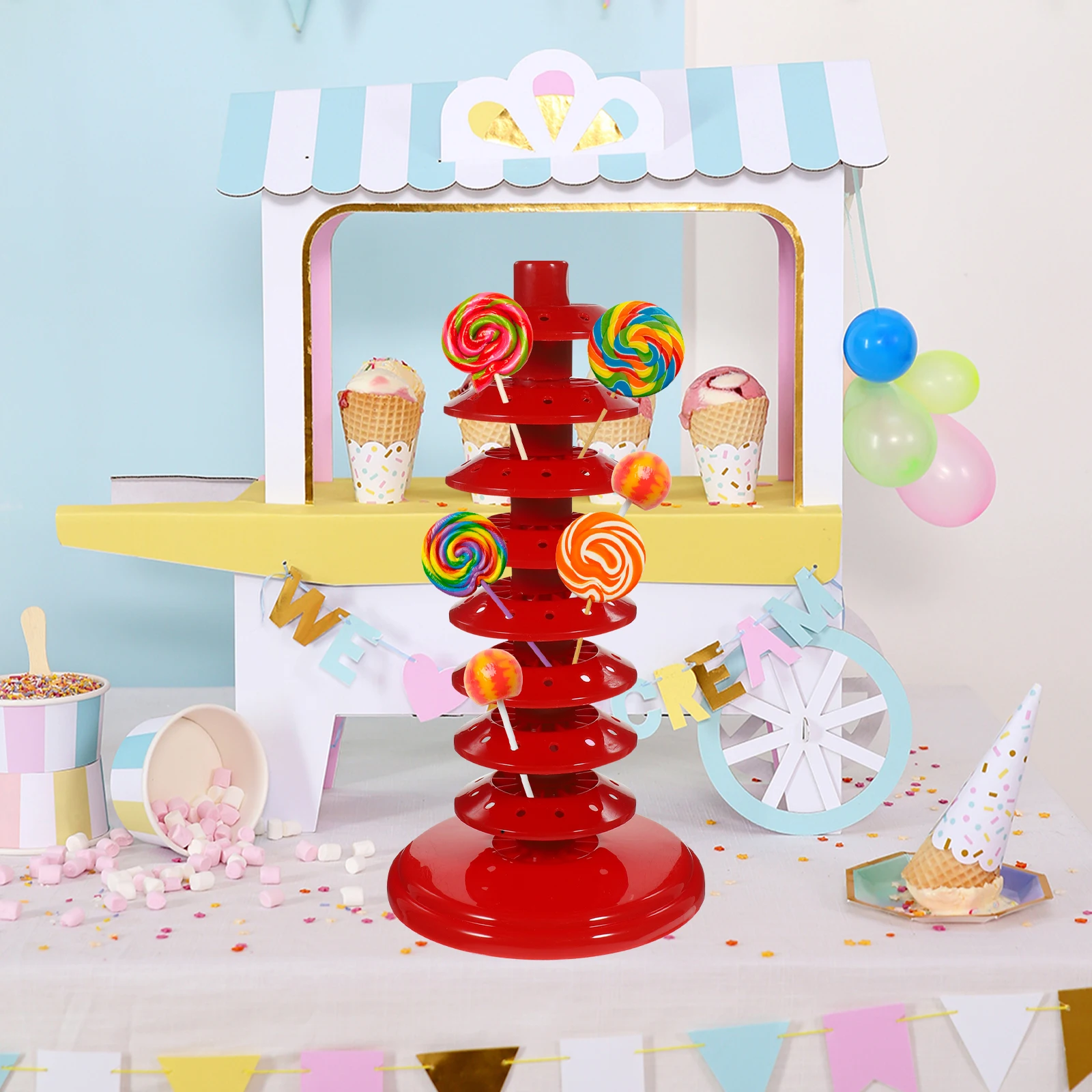 

Candy Rack Lollipop Display Stand Holders Layers PP Material Wedding Party Shop Birthday Tabletop Display