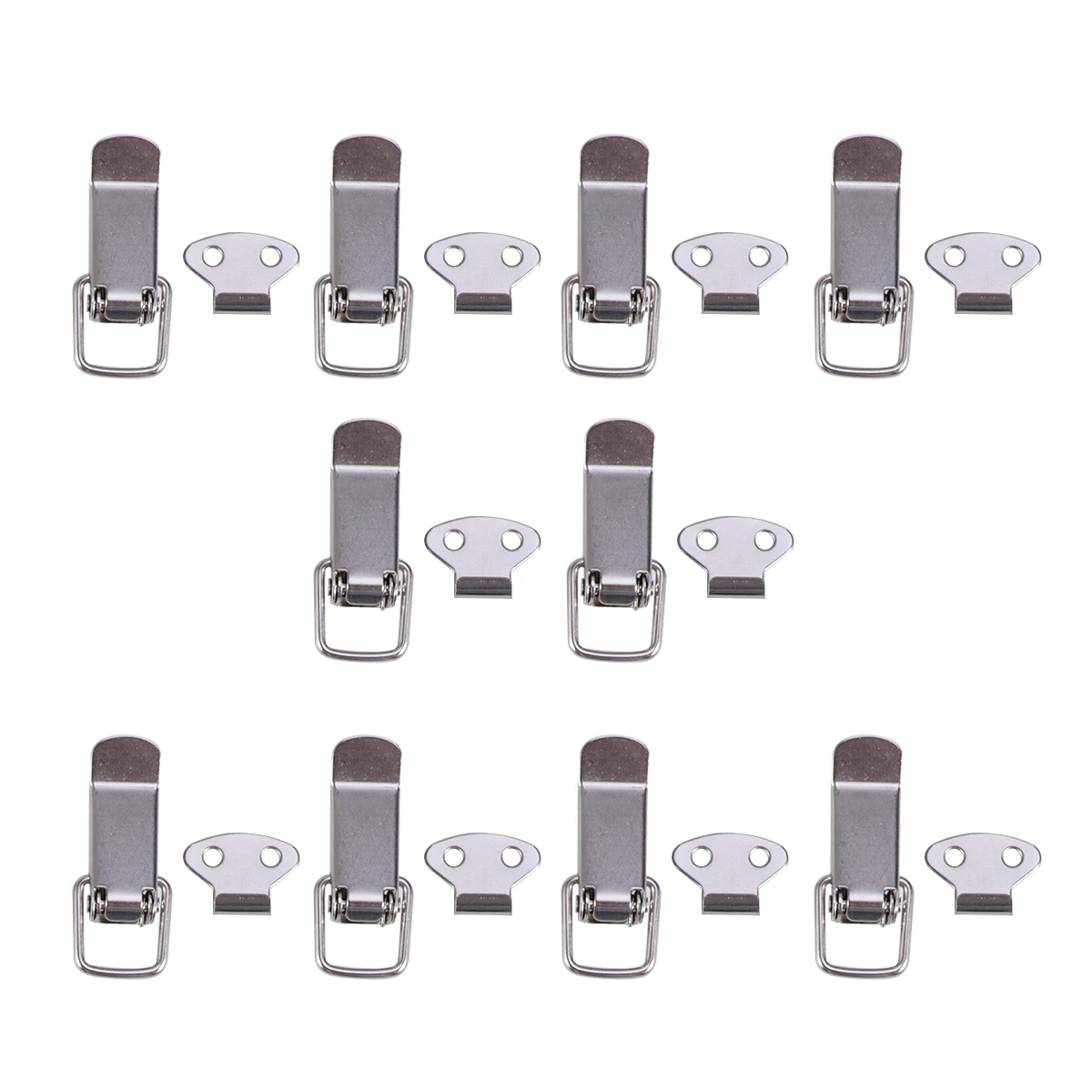 

10pcs Stainless Buckles Durable Locks For Boxes Bags Trunks Pet Gear Adjustable Strap Latch Hasps Clamps Silver