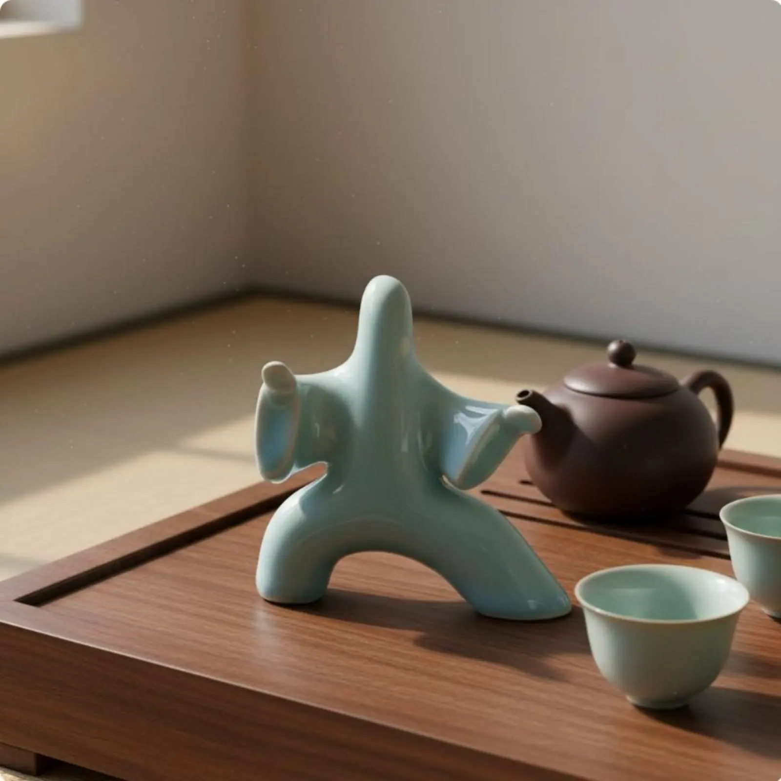 Juego de 7 Figuras de Tai Chi, Hechas a Mano, de Cerámica, Estatuas de Artes Marciales, Adornos de Kung Fu en Color Celadón, Cocidas a Alta Temperatura