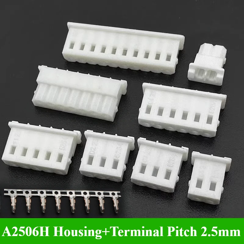 30/50/100Pcs/lot A2506H 5264 Terminal Female Housing Connector 2P 3P 4P 5P 6P 7P 8P 9P 10Pin 2.5mm Pitch Plastic Shell+Terminal #2