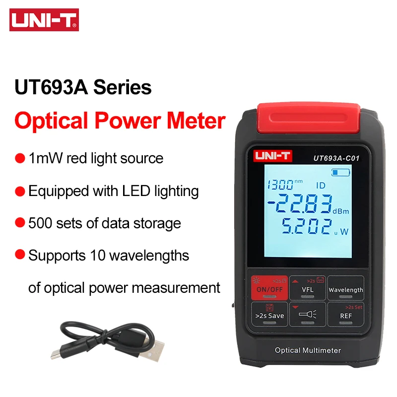 UNI-T Optical Power Meter UT693A Series C/T Type Fiber Optic Power Meter VFL OPM Light Meter RJ45 Network Cable Tester
