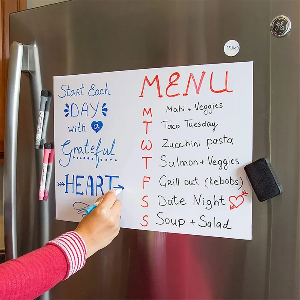 A3 Magnetic Whiteboard Fridge Magnets Dry Wipe White Board Marker Writing Record Message Board Remind Memo Pad Kid Gift Kitchen